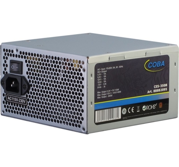 Inter-Tech Coba CES-350B power supply unit 350 W 20+4 pin ATX ATX Silver