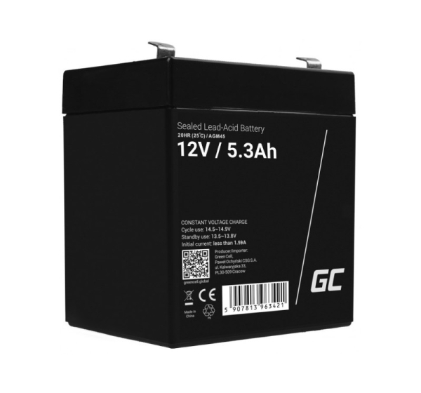 Green Cell AGM45 UPS battery Sealed Lead Acid (VRLA) 12 V 5,3 Ah