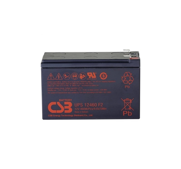 CSB Battery Battery 12V, 9Ah, AGM | UPS12460F2 | 460 W