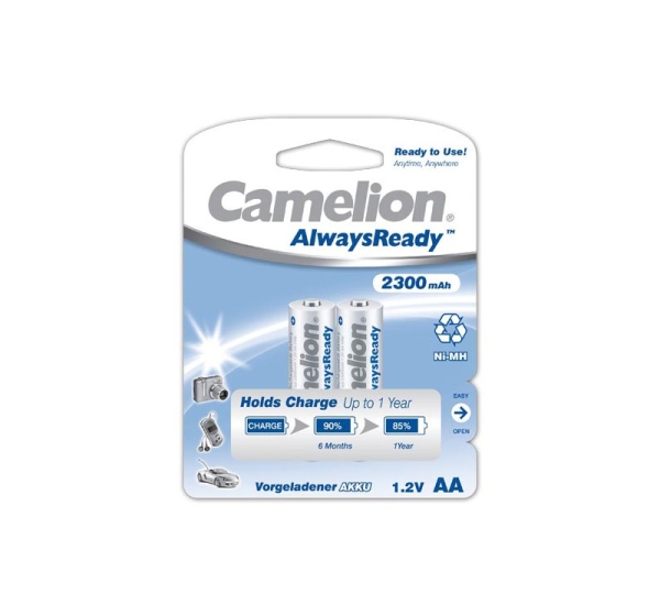 Camelion AA/HR6 2300 mAh AlwaysReady Rechargeable Batteries Ni-MH