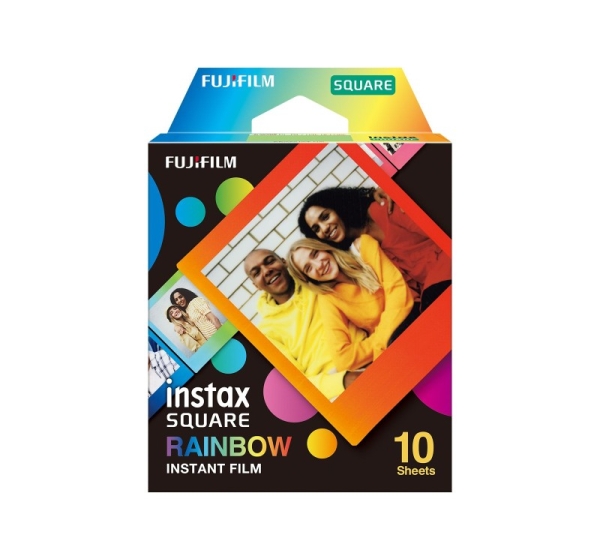 Fujifilm Instax Square Rainbow (10) Instant Film 72 x 86 mm 2.4 x 2.4" Image Area; 3.4 x 2.8" Print Size