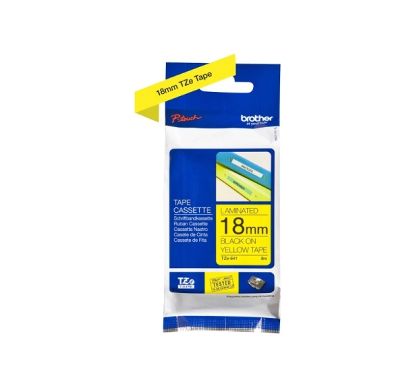 Brother TZe-641 Laminated Tape Black On Yellow TZe