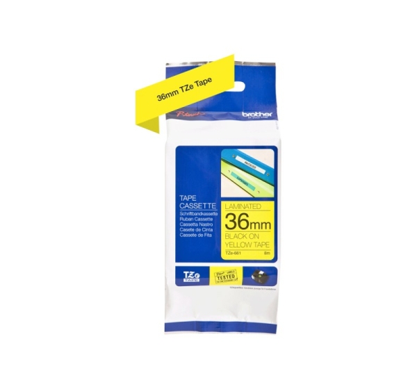 Brother TZe-661 Laminated Tape Black on Yellow TZe