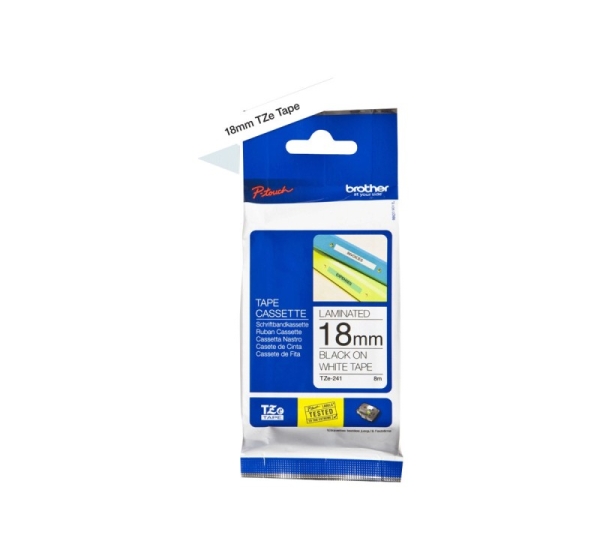 Brother TZ-241 Laminated Tape Black on White TZe