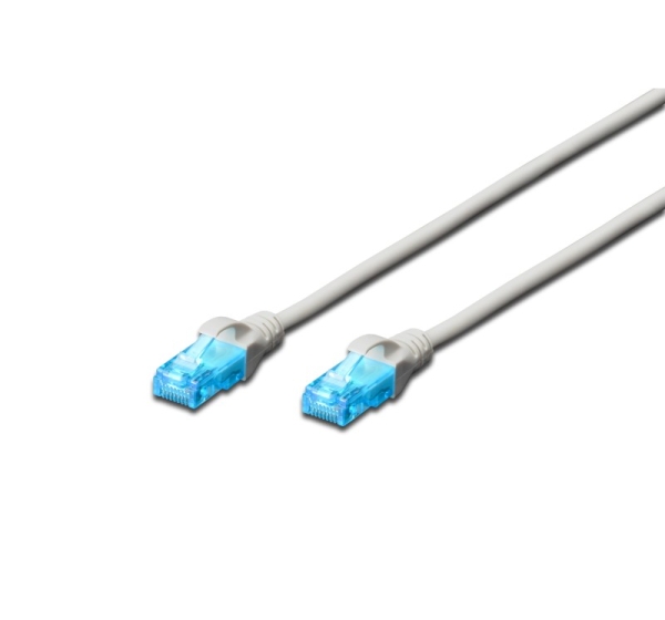 Digitus | Patch cord | CAT 5e U-UTP | Grey | Modular RJ45 (8/8) plug | Modular RJ45 (8/8) plug