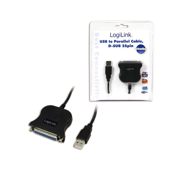 Logilink | USB 2.0 adapter to Paralel (LPT)  DB25 , 1,8m | USB-A to LPT USB A male | DB25
