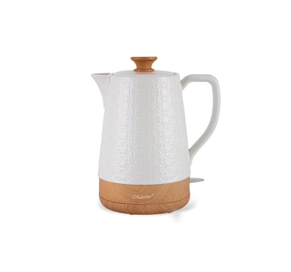 Maestro MR-076 electric kettle 1.8 L 1800 W White, Wood