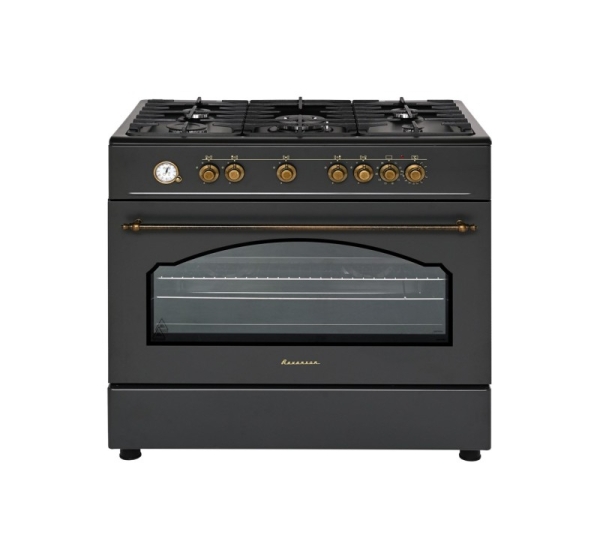 Ravanson Retro KWGE–90AR gas and electric cooker (black)