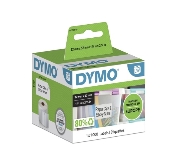 DYMO Authentic LabelWriter Multi-Purpose Labels 57 mm x 32 mm Self-Adhesive Roll of 1000 Easy-Peel Labels for LabelWriter Label Makers