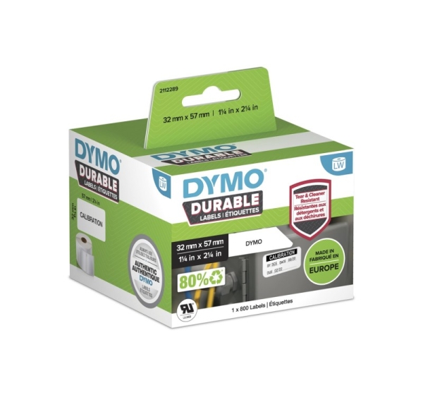 DYMO Authentic LabelWriter Durable Labels 57mm x 32mm White Poly 800 Self-Adhesive Labels