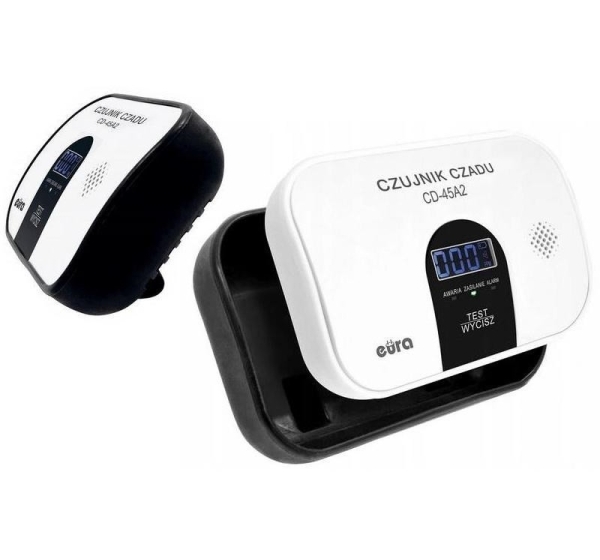 EURA CD-45A2 carbon monoxide detector freestanding, battery-operated, LCD display