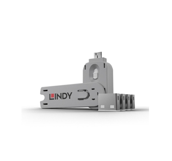 Lindy USB Port Blocker - Pack of 4, Colour Code: White