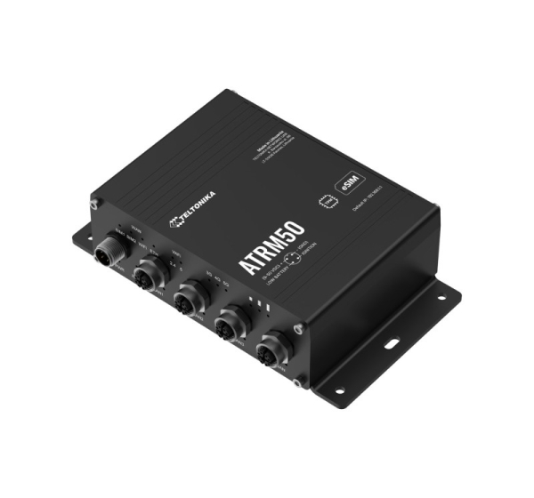 Teltonika ATRM50 5G Router for Transportation, Ultra-High Cellular Speeds, M12 CONNECTORS, DUAL SIM & eSIM, EN 45545-2 and EN 50155, PSU not included wireless router Gigabit Ethernet Dual-band (2.4 GHz / 5 GHz) Black