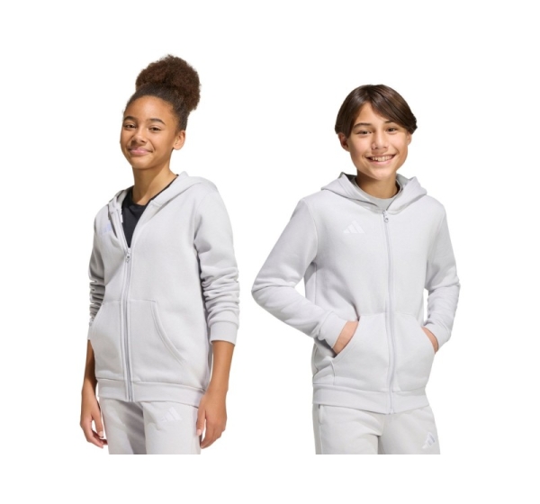 Bluza dla dzieci adidas Entrada 26 Full Zip Hoodie jasnoszara KH1779 164cm