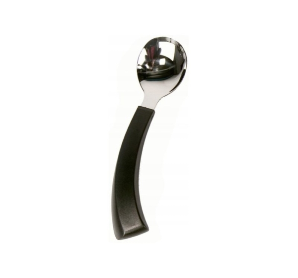 Curved spoon for left-handed person