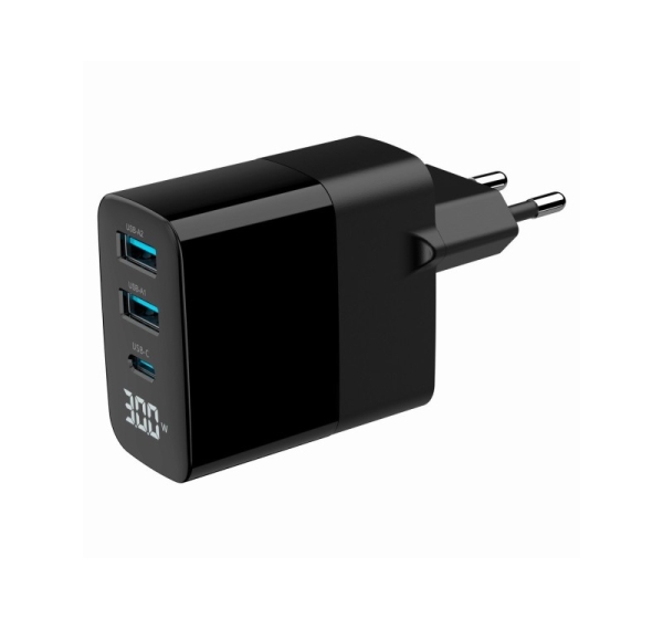 Gembird TA-UC-PDQC30LCD-BK-02 mobile device charger Universal Black AC Fast charging Indoor