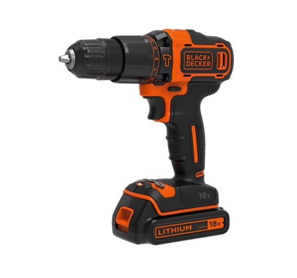 Black & Decker BDCHD18KB-QW drill Keyless Black, Orange