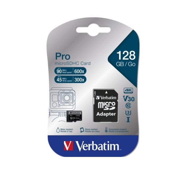 Verbatim Pro 128 GB MicroSDXC UHS-I Class 10