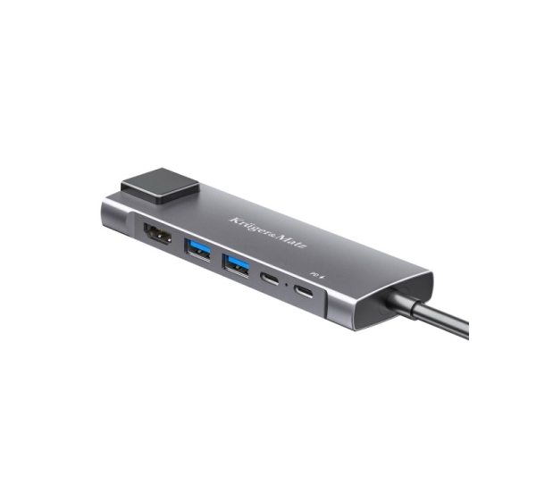 Adapter (HUB) USB typu C na HDMI/2x USB3.0/2x USB typu C/RJ45