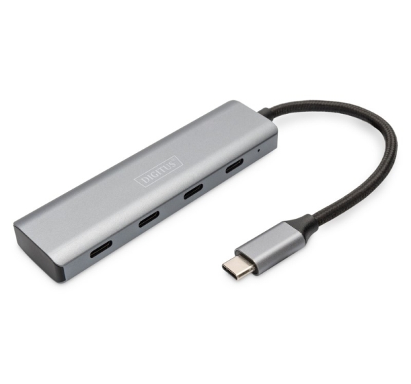 DIGITUS USB-C 4 Port HUB dunkelgrau 4x