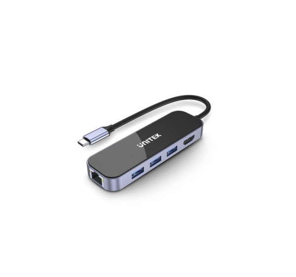 UNITEK uHUB H6 Wired USB 3.2 Gen 1 (3.1 Gen 1) Type-C Black, Grey
