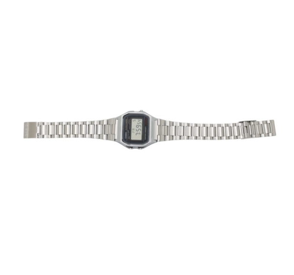 CASIO A158WA Vintage Unisex-Uhr Digital mit Edelstahlarmband, silber