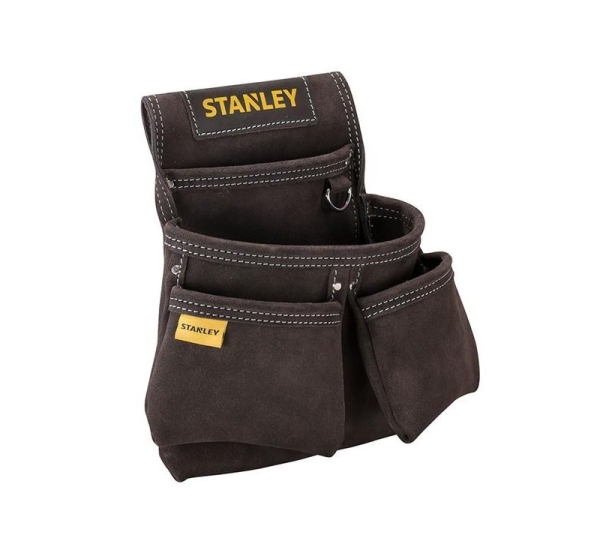 pouch for belt with 3 compartments and tape holder