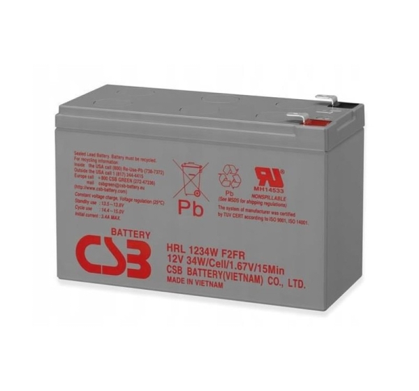 Akumulator żelowy CSB HRL1234WF2 12V 9Ah Long Life (8l)