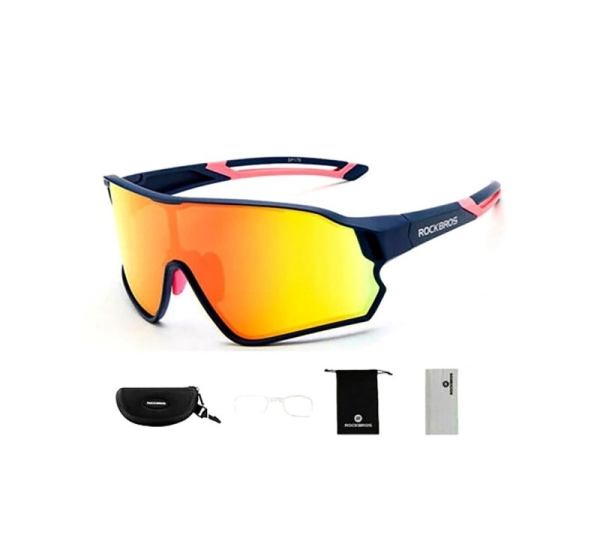 Rockbros Rockbros 10134PL Polarized Cycling Glasses - Blue and Pink