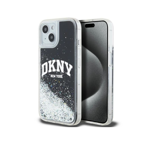 DKNY DKNY Liquid Glitter Big Logo iPhone 14/15/13 Case - Black