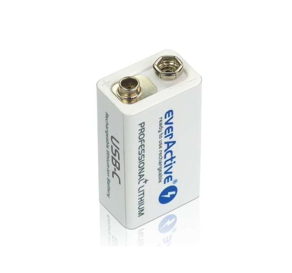 Rechargeable battery everActive 6F22/9V Li-ion 550 mAh with USB TYPE C