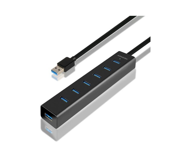 I/O HUB USB3.0 7PORT CHARGING/W/AC 1.2M HUE-SA7BP AXAGON