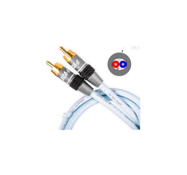 SUPRA SUBLINK 1RCA-1RCA — Длина кабеля (м) - 2, Цвет - Белый