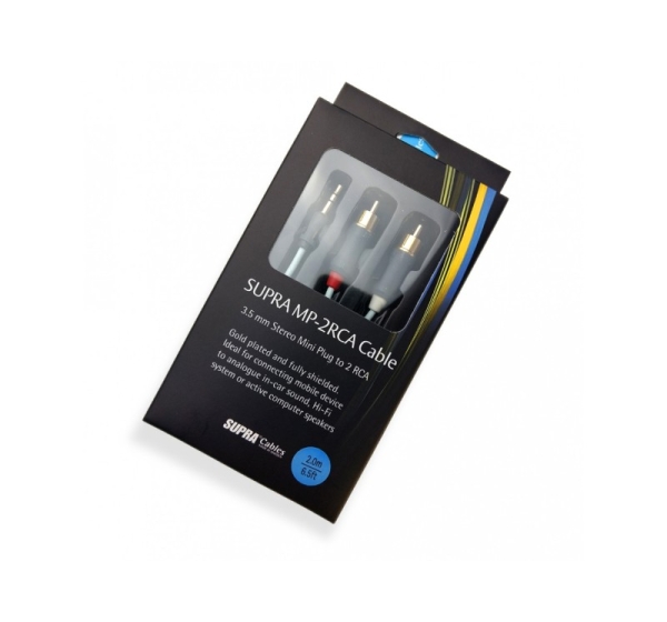 Supra Mini Plug-2RCA Cable BLUE — Длина кабеля (м) - 0.5