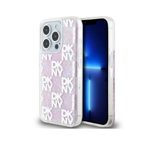 DKNY Apple iPhone 15 Pro 6.1 hardcase Liquid Glitter Multilogo Pink