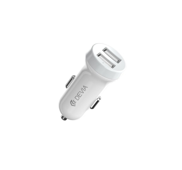 Devia Smart series car charger suit for Lightning (5V3.1A,2USB) white