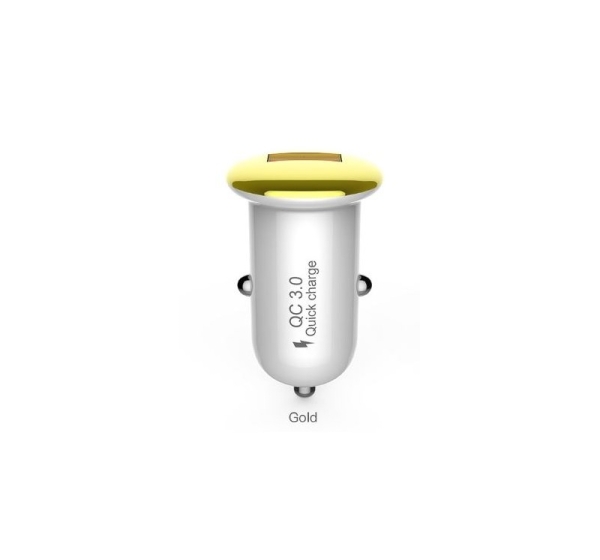 Devia Mushroom series car charger (QC3.0-18W) gold