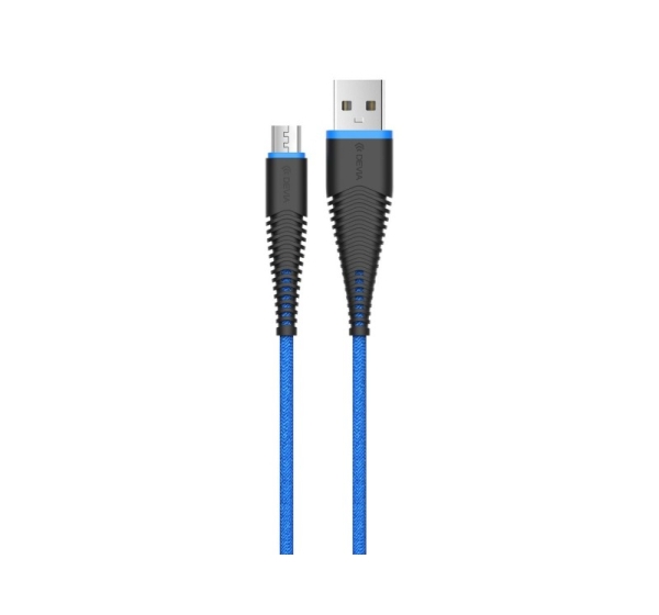 Devia Fish 1 Series Cable for Micro USB (5V 2.4A,1.5M) blue