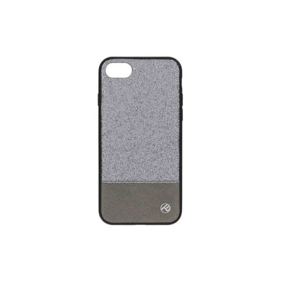 Tellur Cover Synthetic Leather Glitter II for iPhone 8 silver