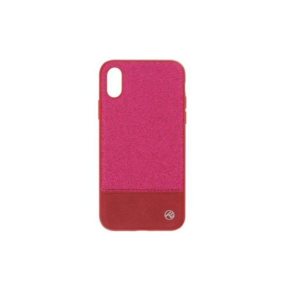 Tellur Cover Synthetic Leather Glitter II for iPhone X/XS pink