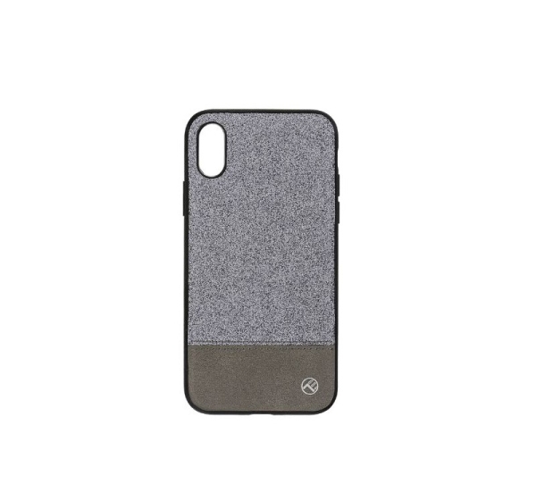 Tellur Cover Synthetic Leather Glitter II for iPhone X/XS silver