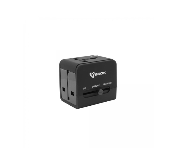 Sbox TA-23 Universal Travel Adapter with Dual USB Charger