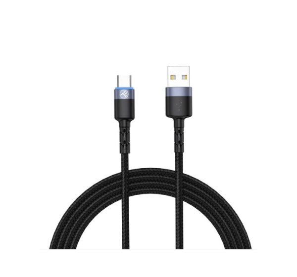 Tellur Data Cable USB to Type-C LED Nylon Braided 1.2m Black
