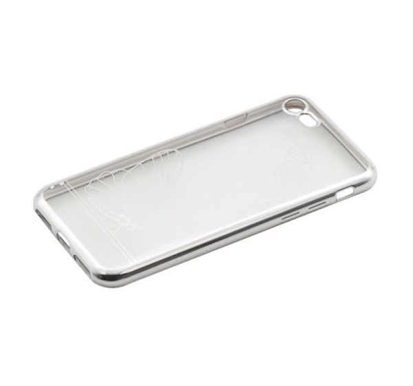 Tellur Cover Silicone for iPhone 7 Butterfly silver