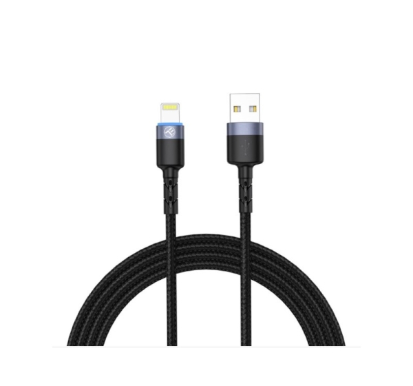 Tellur Data cable USB to Lightning LED, Nylon Braided, 1.2m black