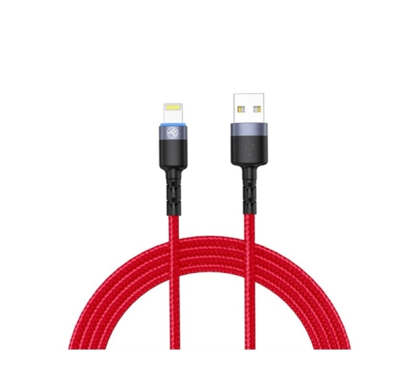 Tellur Data Cable USB to Lightning with LED Light 3A 1.2m Red