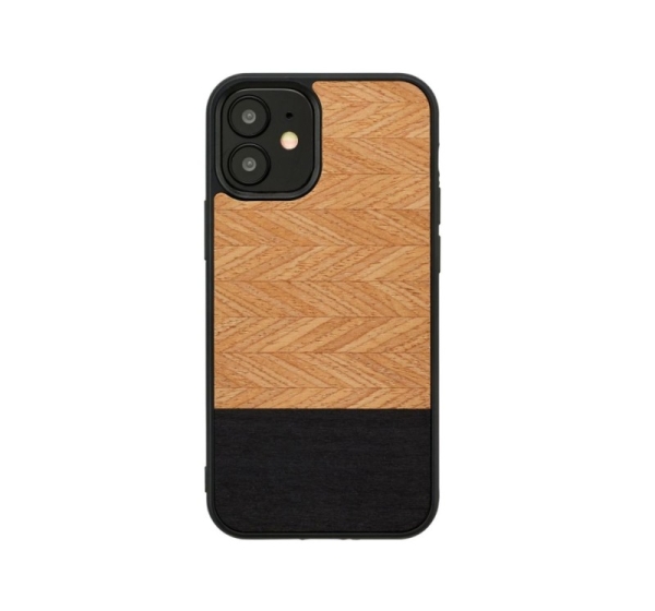 MAN&WOOD case for iPhone 12 mini herringbone nero black