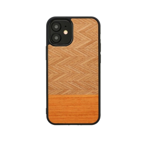 MAN&WOOD case for iPhone 12 mini herringbone arancia black