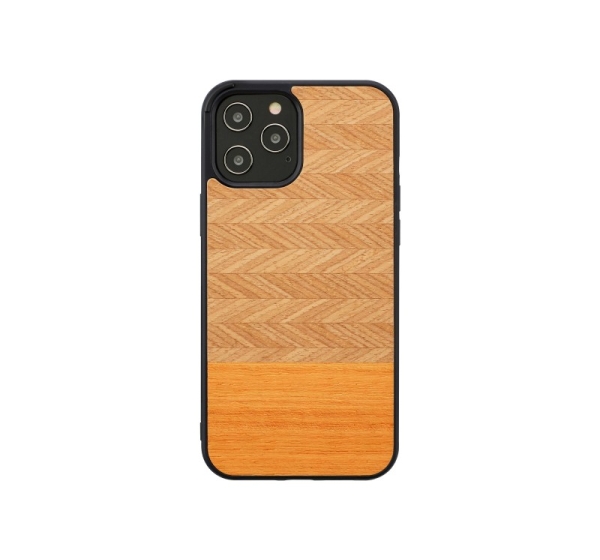 MAN&WOOD case for iPhone 12/12 Pro herringbone arancia black
