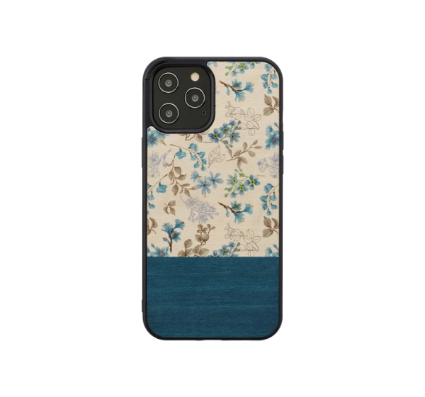 MAN&WOOD case for iPhone 12/12 Pro blue flower black